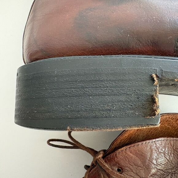 Vintage 90’s Chukka Boots Italian Leather BROWN EU Sz 44 ~ Made in Italy Lace Up